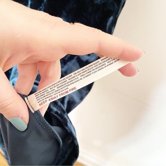 Free People GREEN Luxe Velvet Something Something Bodycon Size XS - Picture 5 of 10